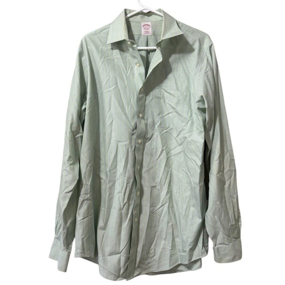 Brooks Brothers Shirt Men Size 16 -6/7 Traditional Fit Non-Iron Cotton Classic